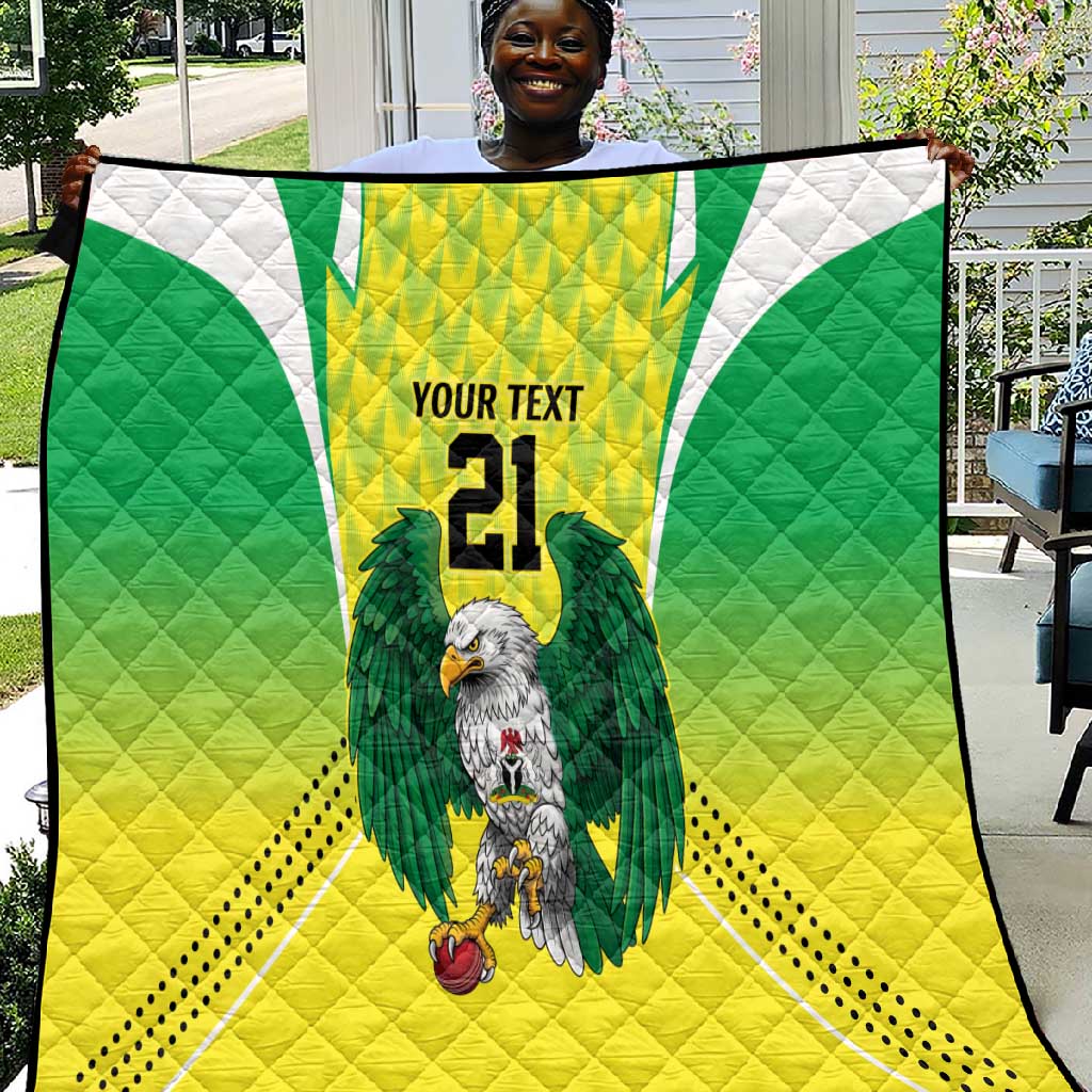 Custom Cricket African Nigeria Quilt Najeriya Yellow Greens Eagle LT9