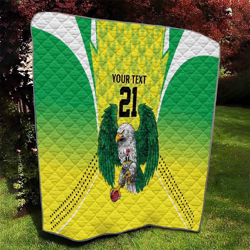 Custom Cricket African Nigeria Quilt Najeriya Yellow Greens Eagle LT9