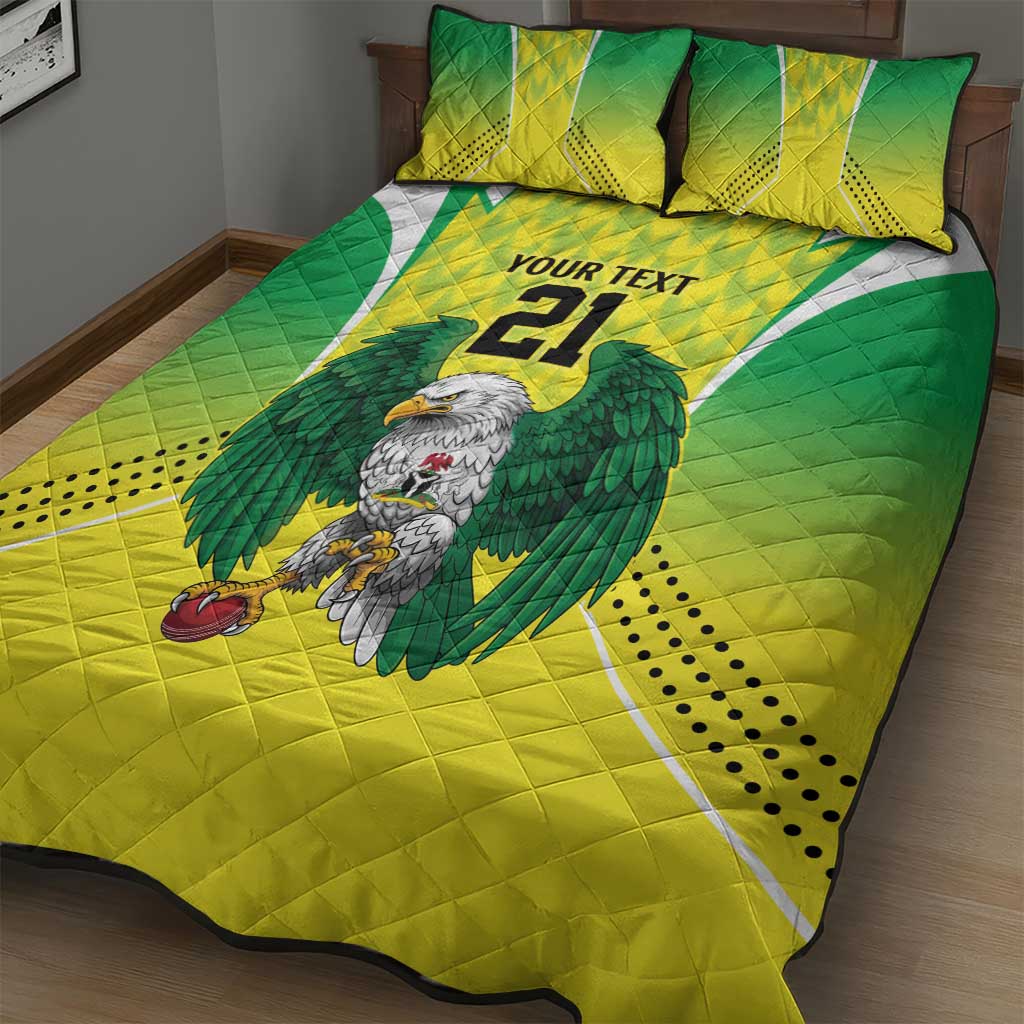 Custom Cricket African Nigeria Quilt Bed Set Najeriya Yellow Greens Eagle LT9