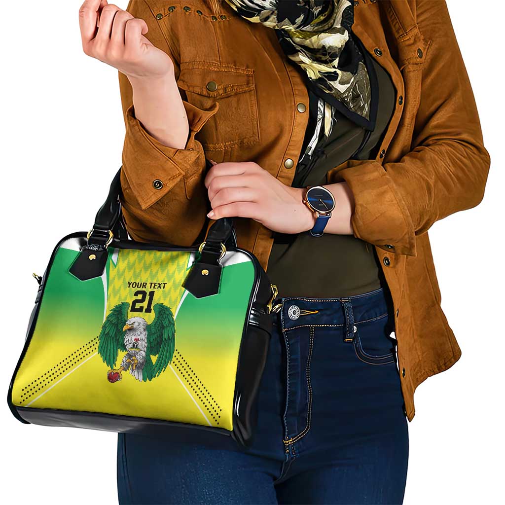 Nigeria Cricket Custom Shoulder Handbag Najeriya Yellow Greens Eagle LT9