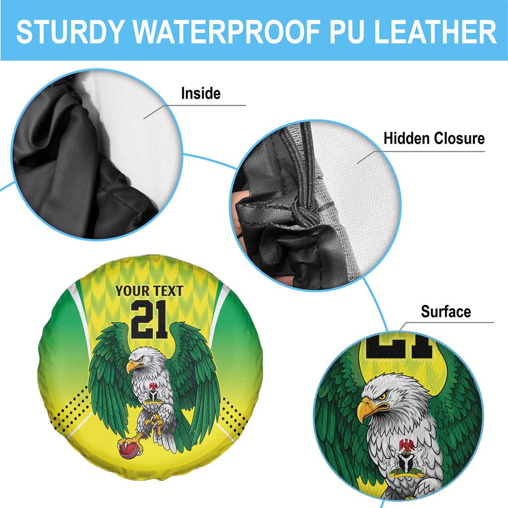Nigeria Cricket Custom Spare Tire Cover Najeriya Yellow Greens Eagle LT9