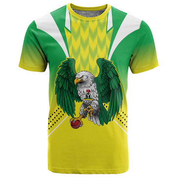 Custom Cricket African Nigeria T shirt Najeriya Yellow Greens Eagle LT9