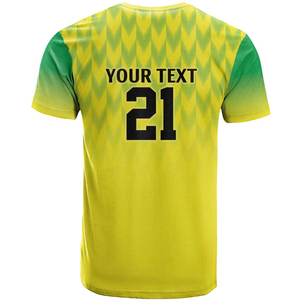 Custom Cricket African Nigeria T shirt Najeriya Yellow Greens Eagle LT9