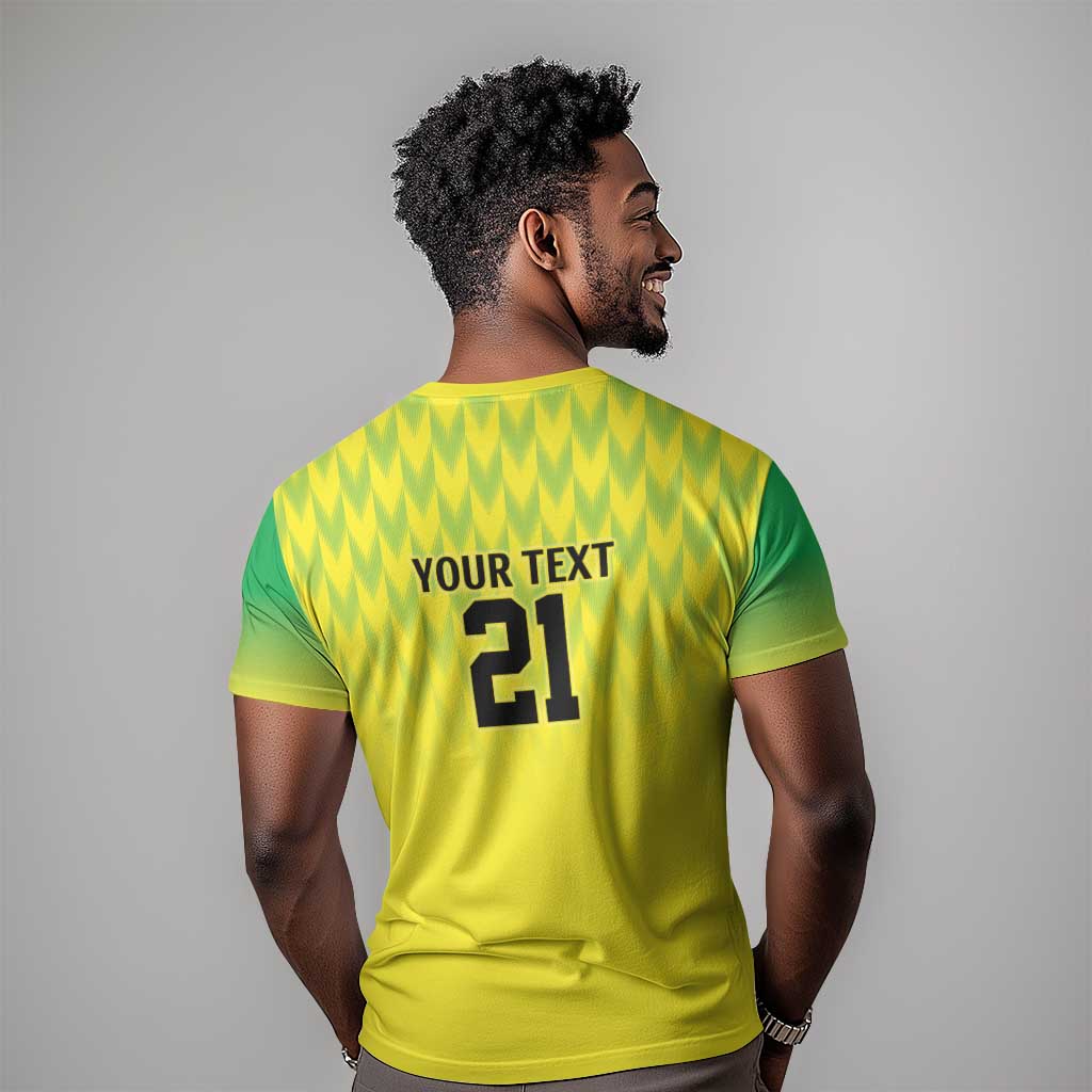 Custom Cricket African Nigeria T shirt Najeriya Yellow Greens Eagle LT9