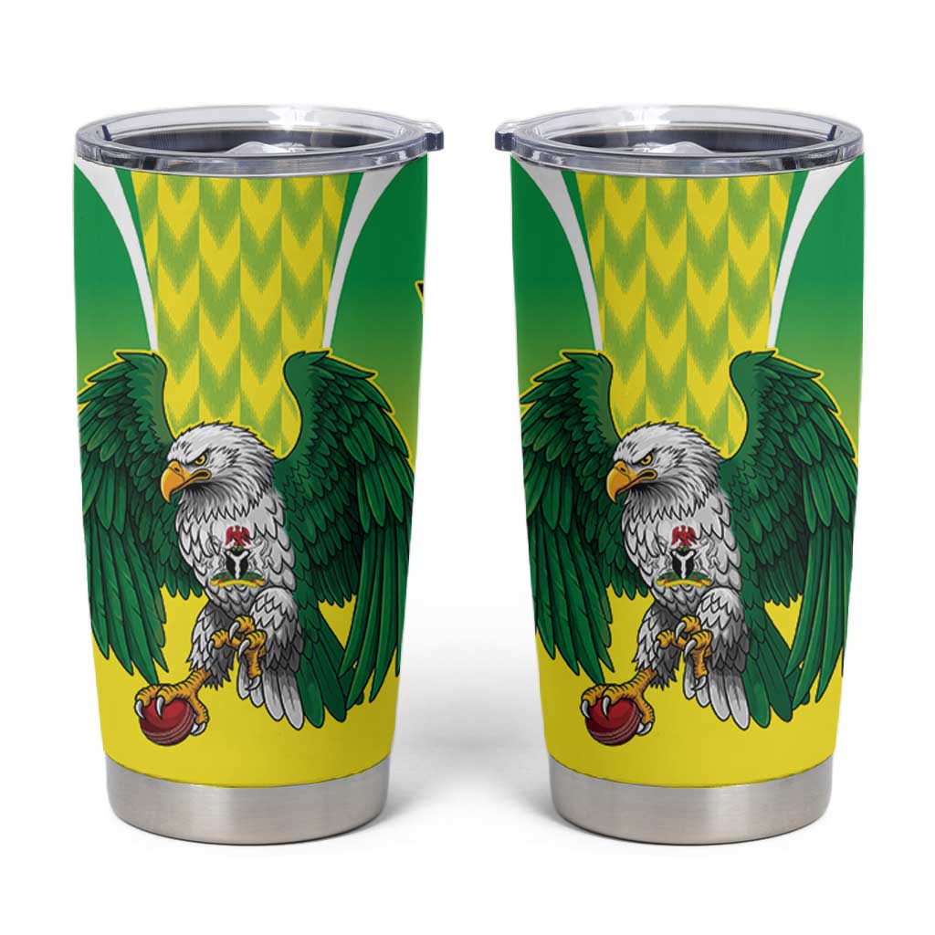 Custom Cricket African Nigeria Tumbler Cup Najeriya Yellow Greens Eagle LT9