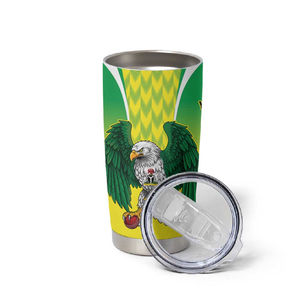 Custom Cricket African Nigeria Tumbler Cup Najeriya Yellow Greens Eagle LT9