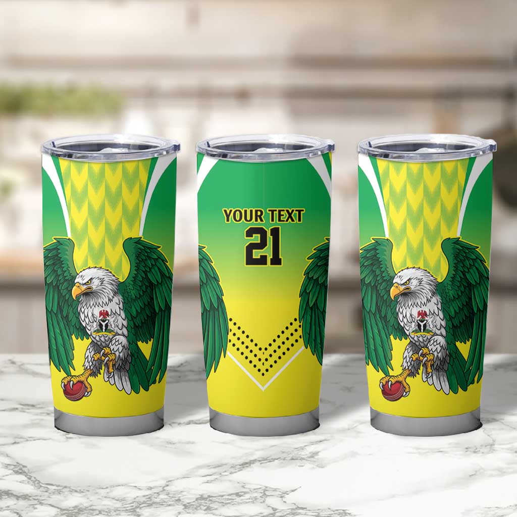 Custom Cricket African Nigeria Tumbler Cup Najeriya Yellow Greens Eagle LT9