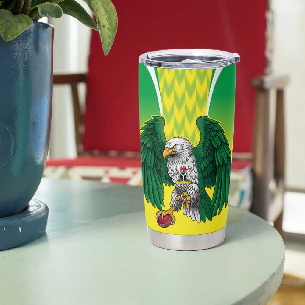 Custom Cricket African Nigeria Tumbler Cup Najeriya Yellow Greens Eagle LT9