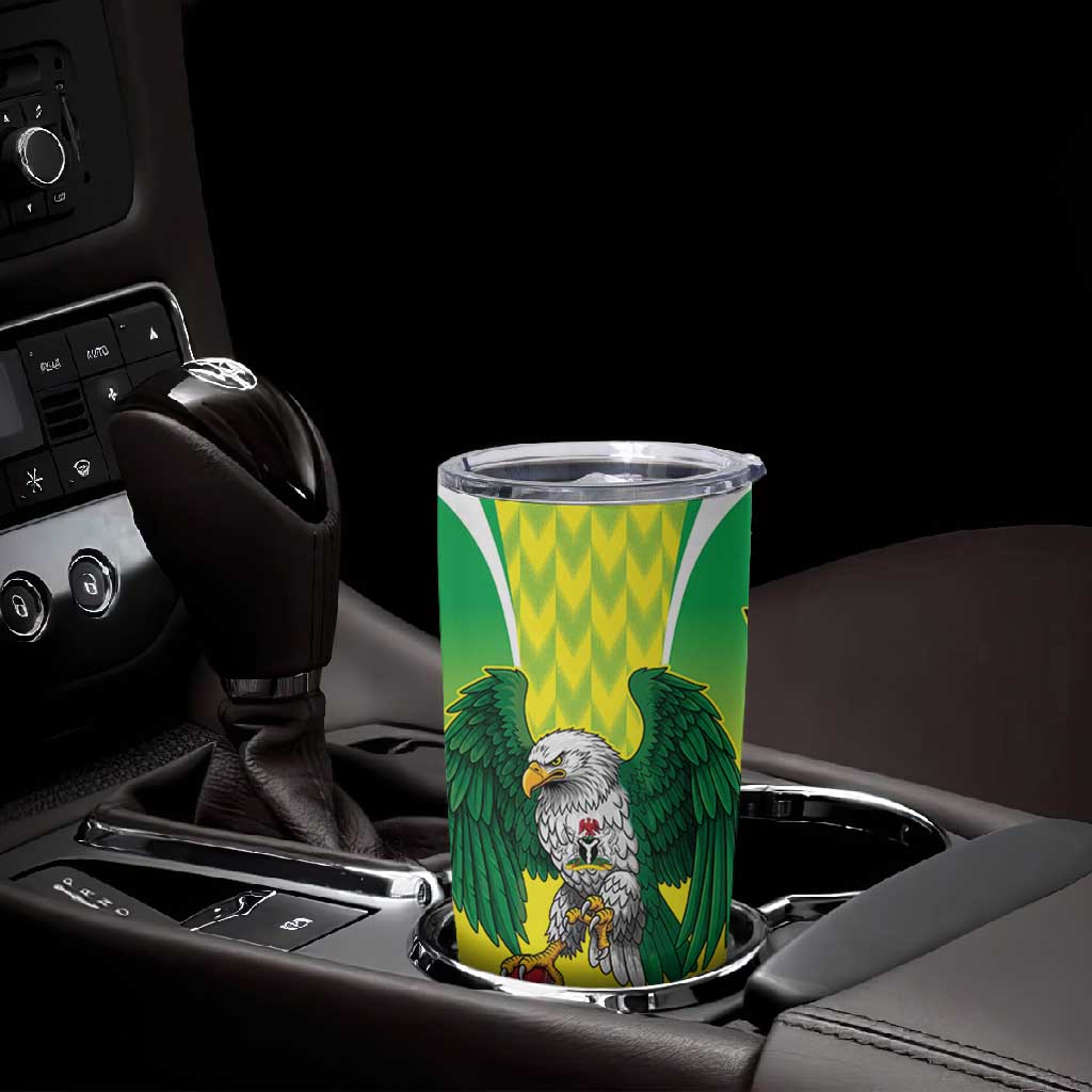 Custom Cricket African Nigeria Tumbler Cup Najeriya Yellow Greens Eagle LT9