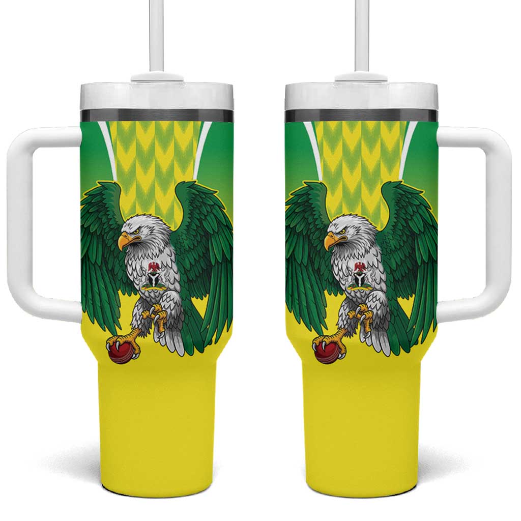 Custom Cricket African Nigeria Tumbler With Handle Najeriya Yellow Greens Eagle LT9
