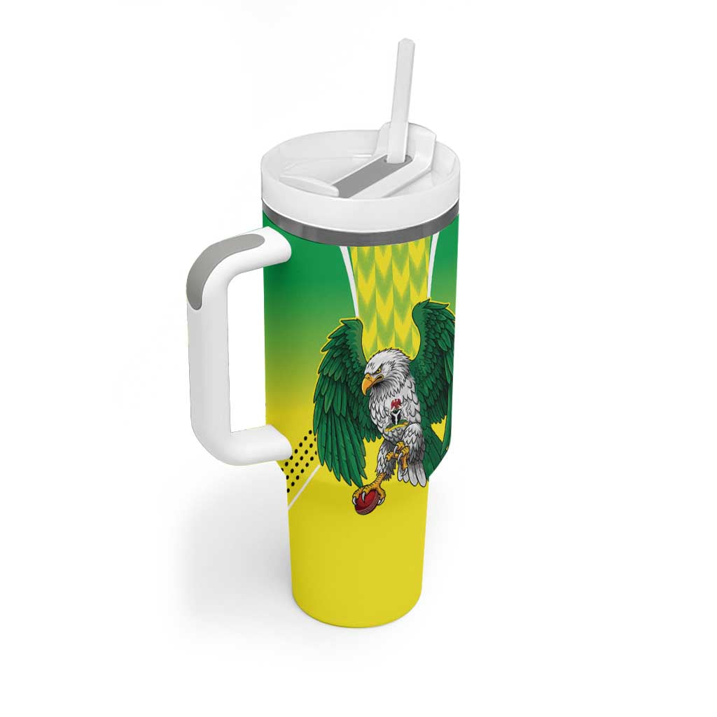 Custom Cricket African Nigeria Tumbler With Handle Najeriya Yellow Greens Eagle LT9