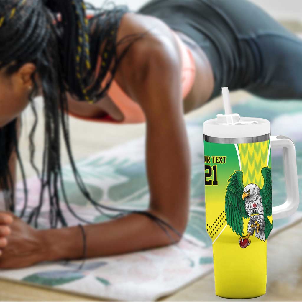 Custom Cricket African Nigeria Tumbler With Handle Najeriya Yellow Greens Eagle LT9