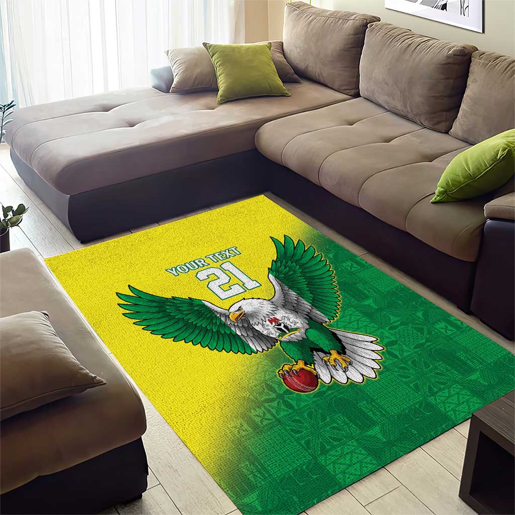 Custom Cricket African Nigeria Area Rug Najeriya Angry Eagle Flag Motif LT9