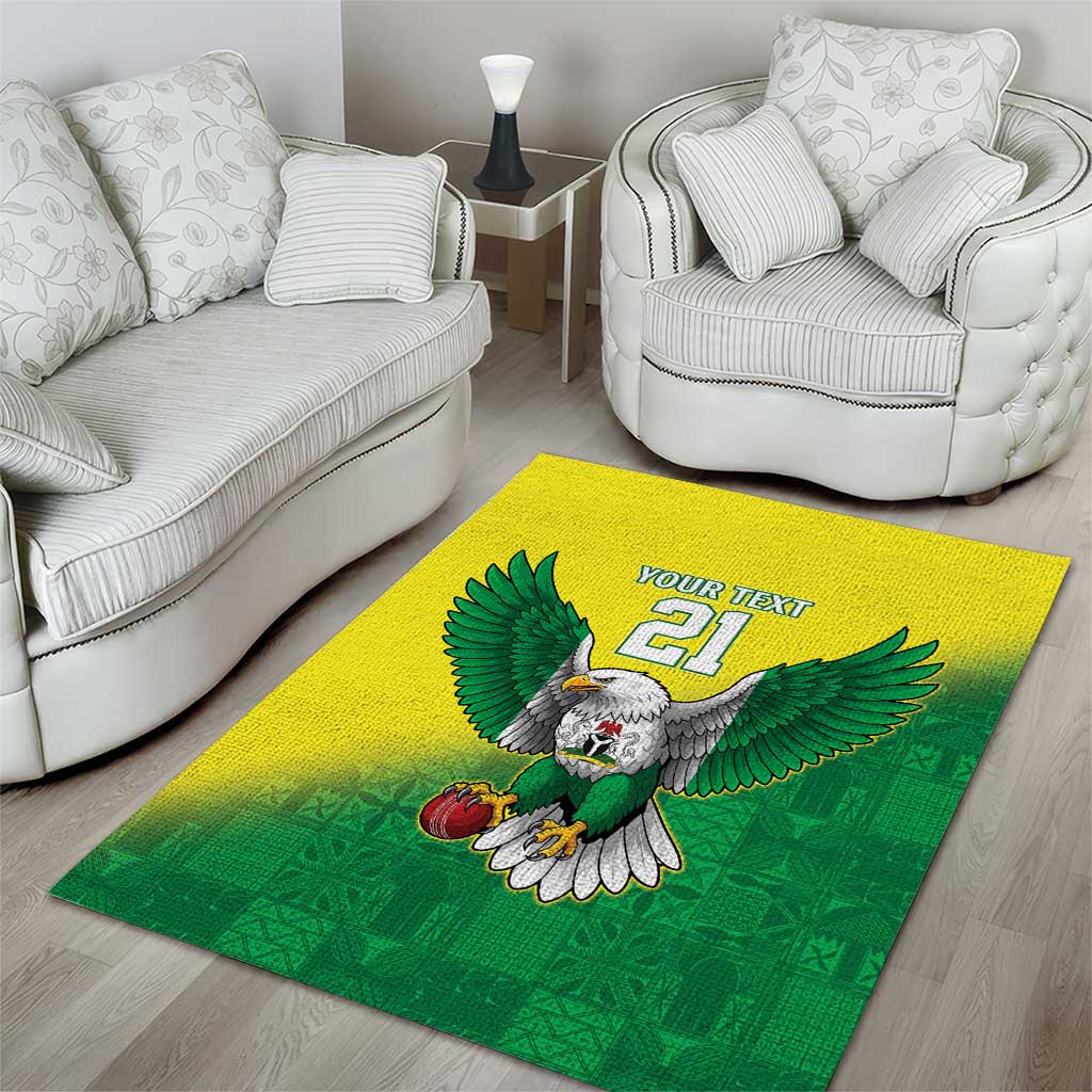 Custom Cricket African Nigeria Area Rug Najeriya Angry Eagle Flag Motif LT9