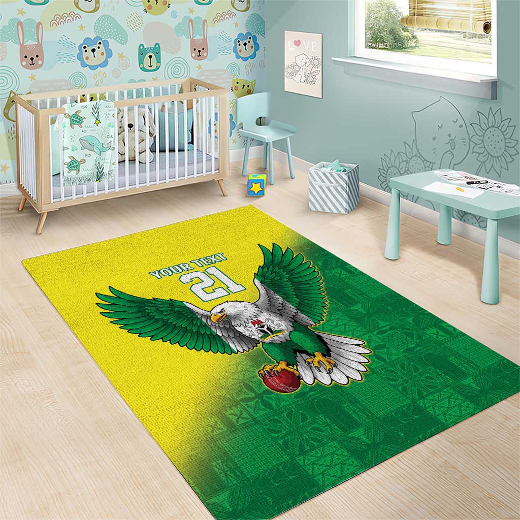 Custom Cricket African Nigeria Area Rug Najeriya Angry Eagle Flag Motif LT9