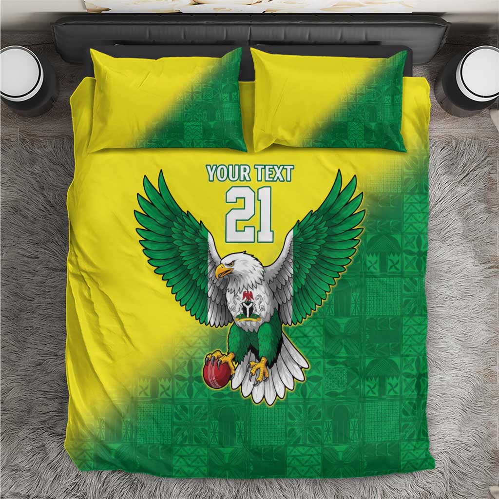 Custom Cricket African Nigeria Bedding Set Najeriya Angry Eagle Flag Motif LT9