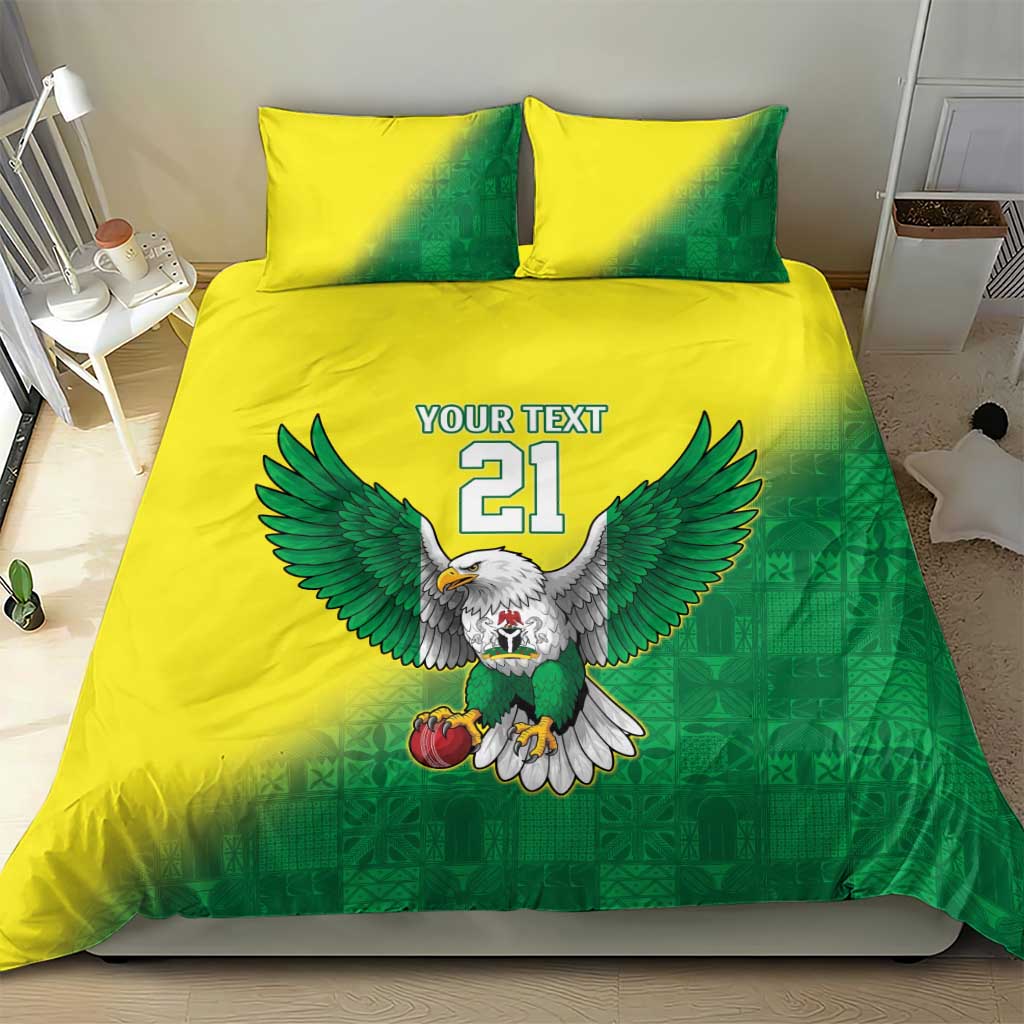 Custom Cricket African Nigeria Bedding Set Najeriya Angry Eagle Flag Motif LT9