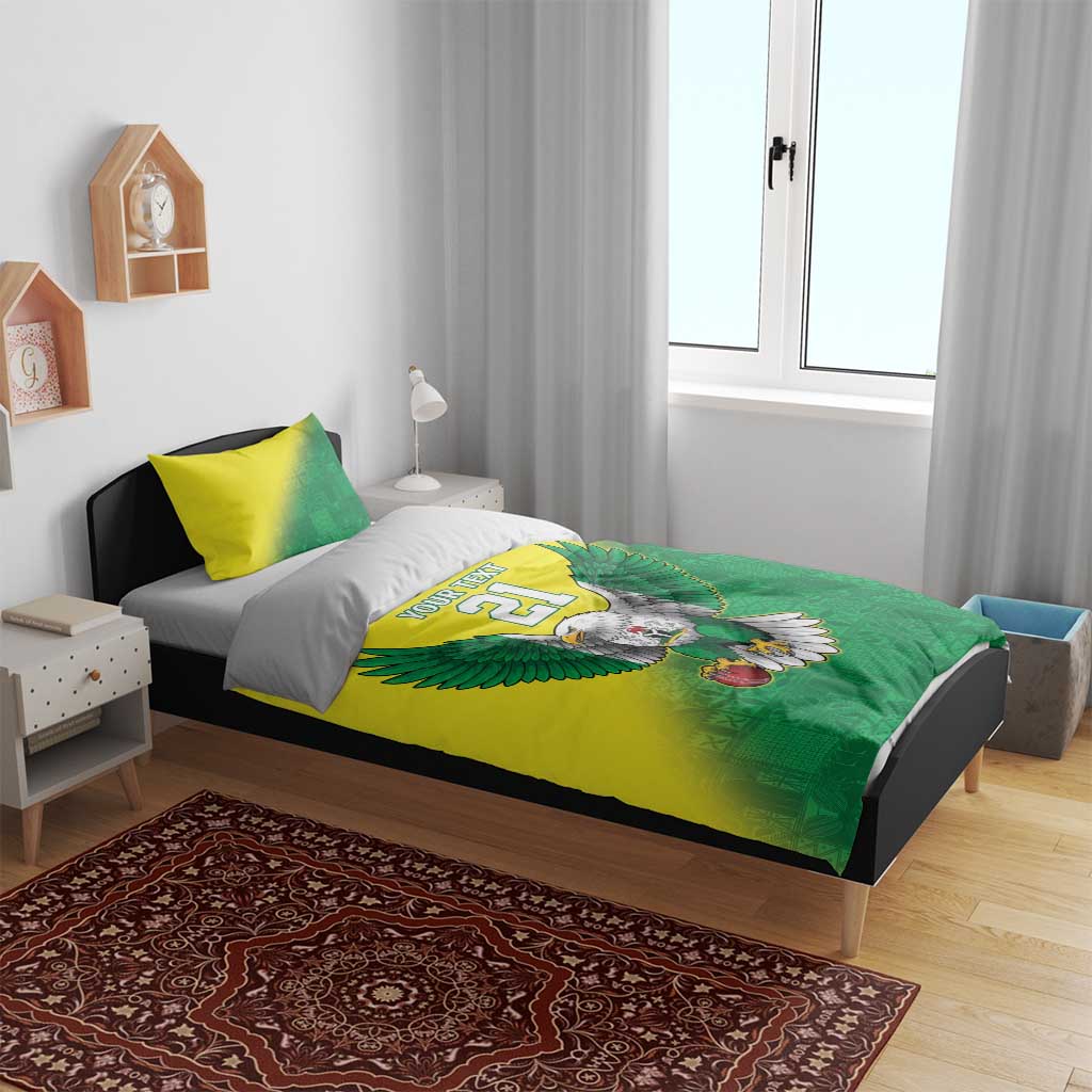 Custom Cricket African Nigeria Bedding Set Najeriya Angry Eagle Flag Motif LT9