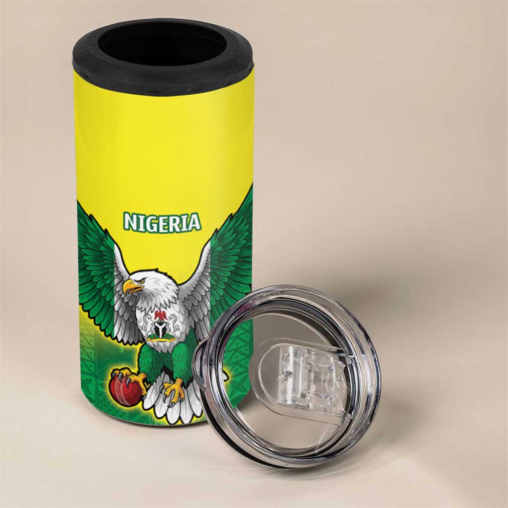 Custom Cricket African Nigeria 4 in 1 Can Cooler Tumbler Najeriya Angry Eagle Flag Motif LT9