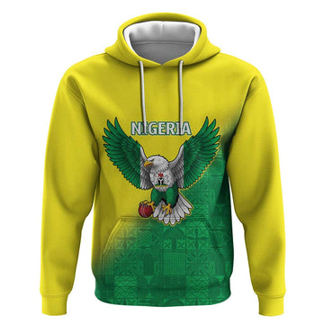 Nigeria Cricket Custom Hoodie Najeriya Angry Eagle Flag Motif LT9