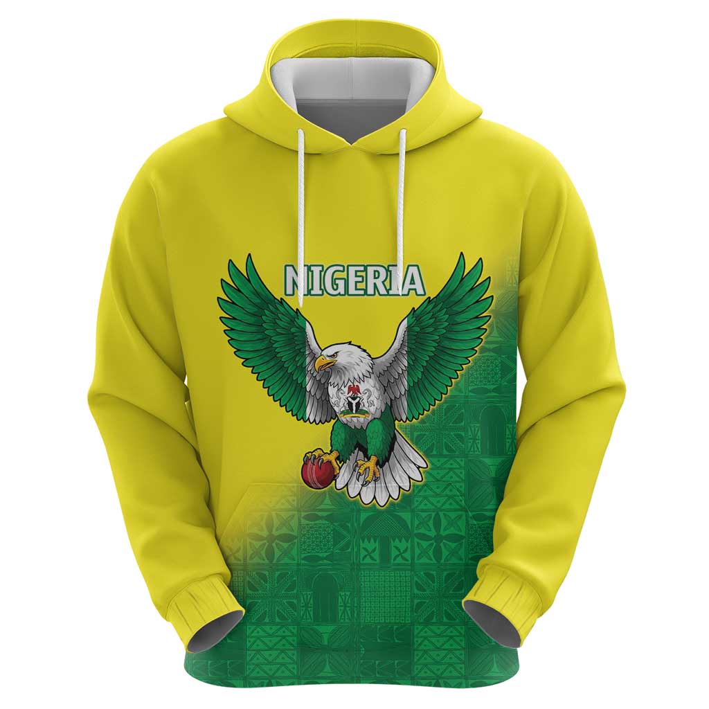 Nigeria Cricket Custom Hoodie Najeriya Angry Eagle Flag Motif LT9