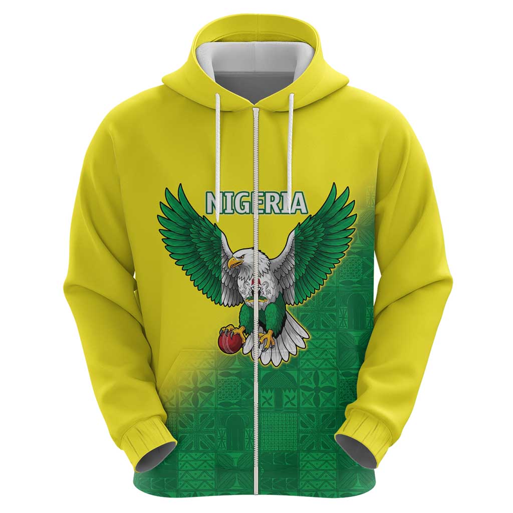 Nigeria Cricket Custom Hoodie Najeriya Angry Eagle Flag Motif LT9