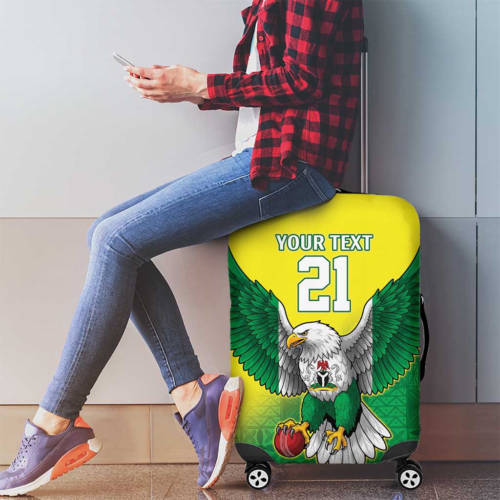 Nigeria Cricket Custom Luggage Cover Najeriya Angry Eagle Flag Motif LT9