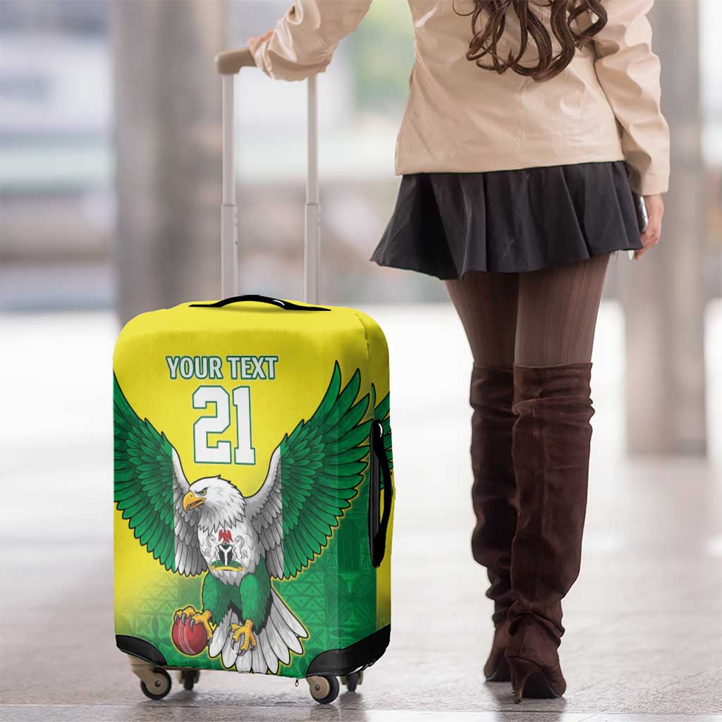 Nigeria Cricket Custom Luggage Cover Najeriya Angry Eagle Flag Motif LT9