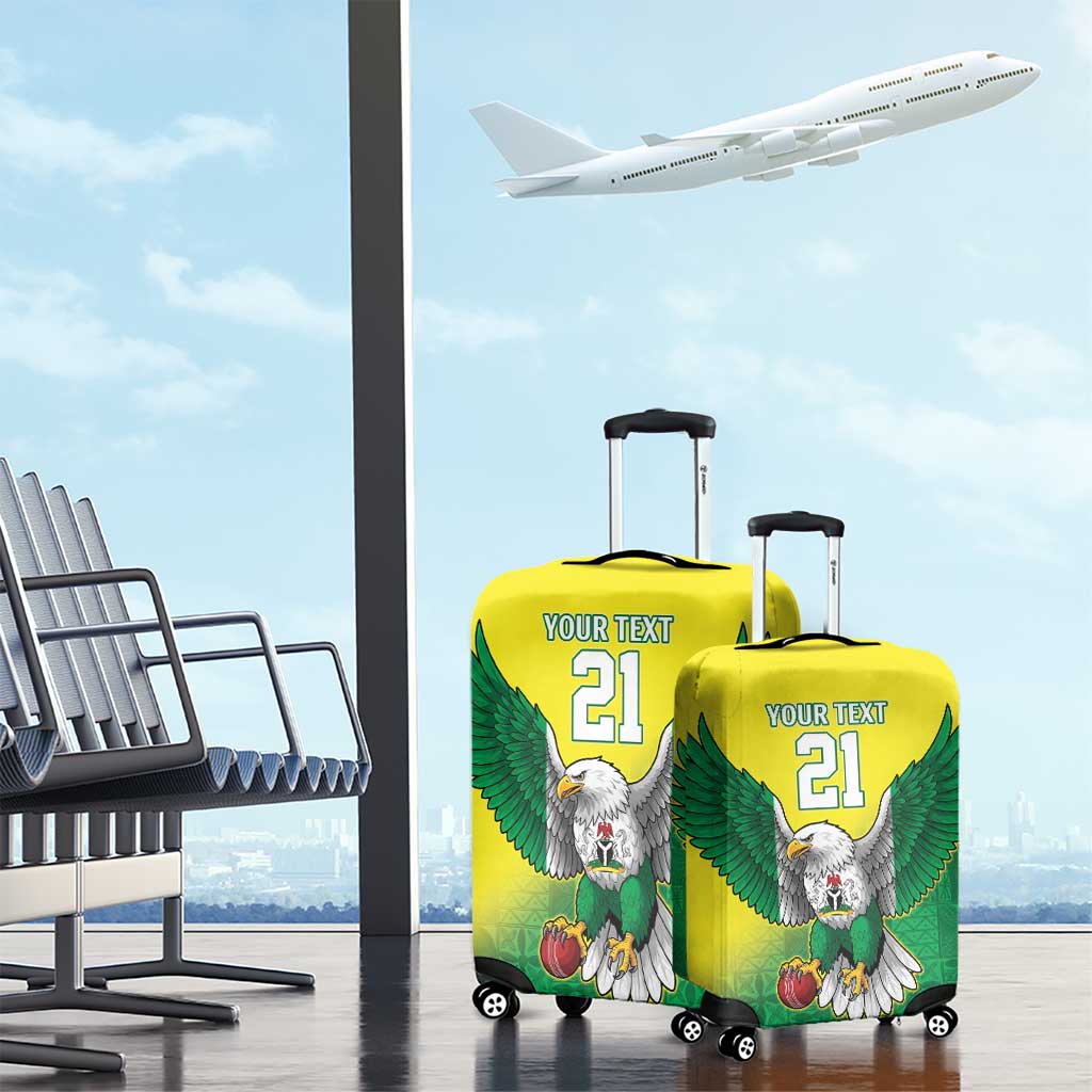 Nigeria Cricket Custom Luggage Cover Najeriya Angry Eagle Flag Motif LT9