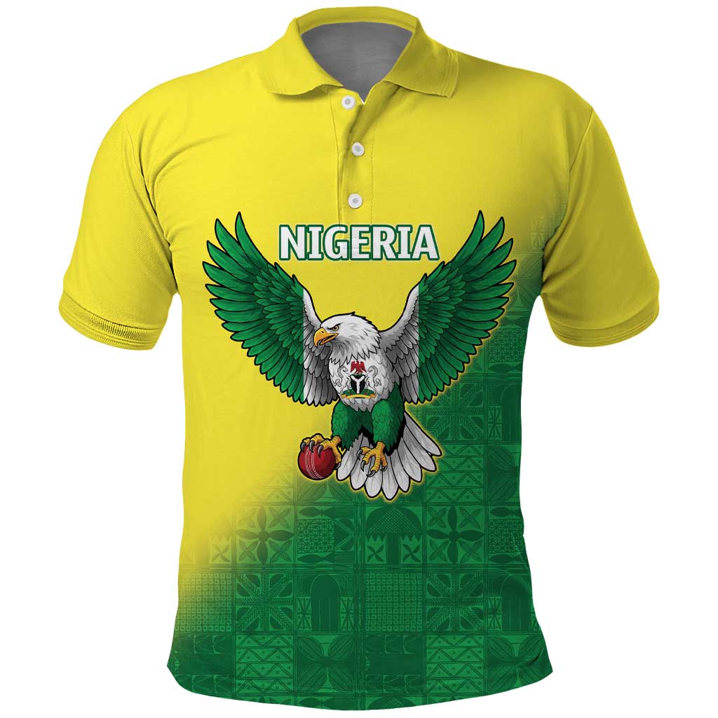 Nigeria Cricket Custom Polo Shirt Najeriya Angry Eagle Flag Motif LT9
