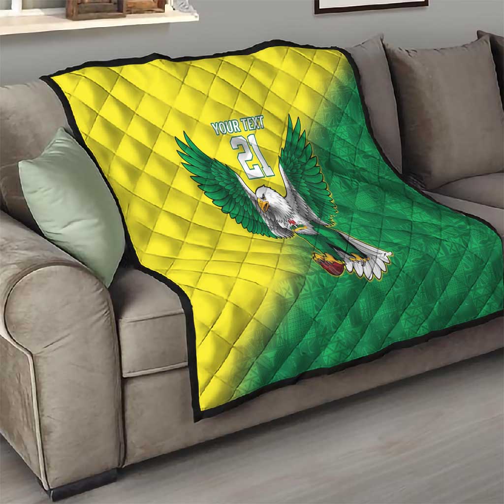 Custom Cricket African Nigeria Quilt Najeriya Angry Eagle Flag Motif LT9
