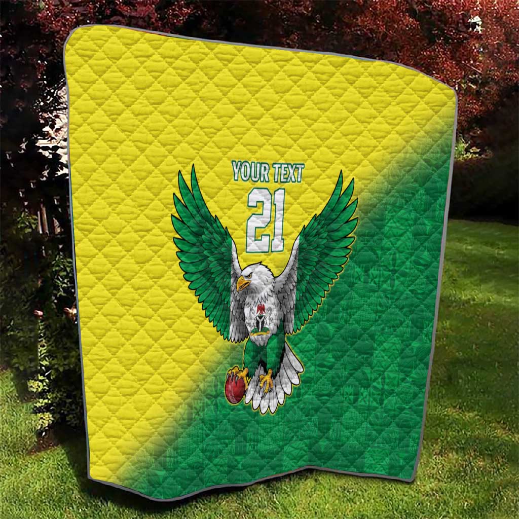 Custom Cricket African Nigeria Quilt Najeriya Angry Eagle Flag Motif LT9