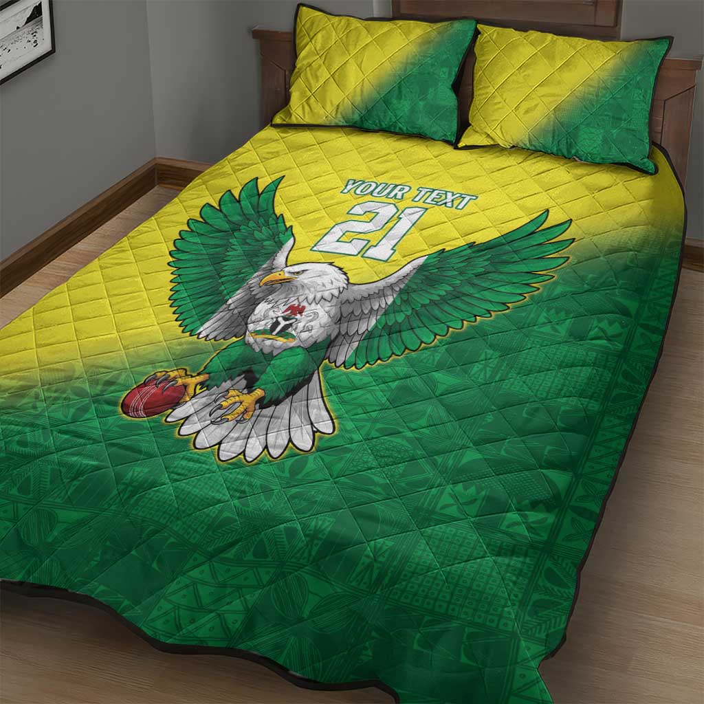 Custom Cricket African Nigeria Quilt Bed Set Najeriya Angry Eagle Flag Motif LT9