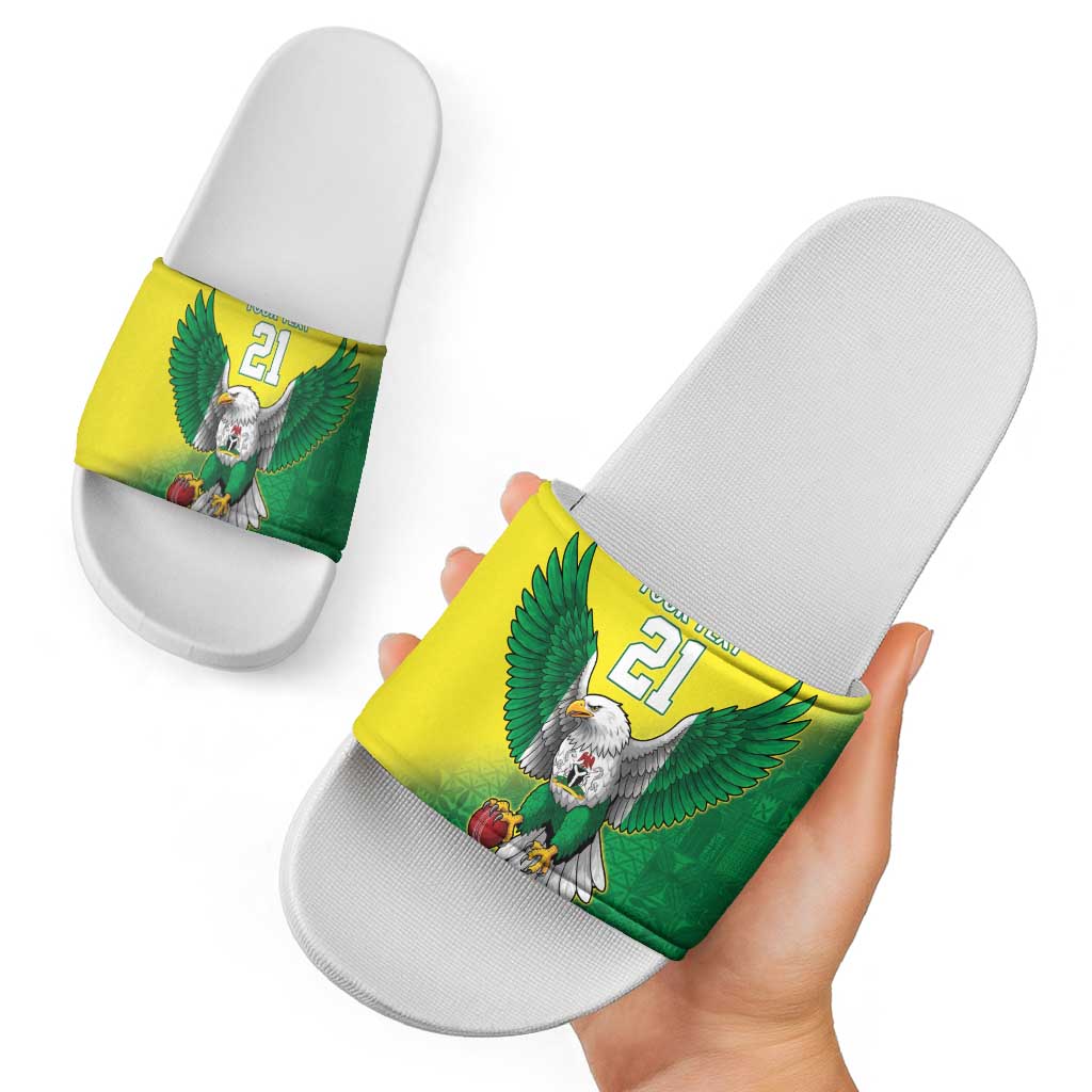 Nigeria Cricket Custom Slide Sandals Najeriya Angry Eagle Flag Motif LT9