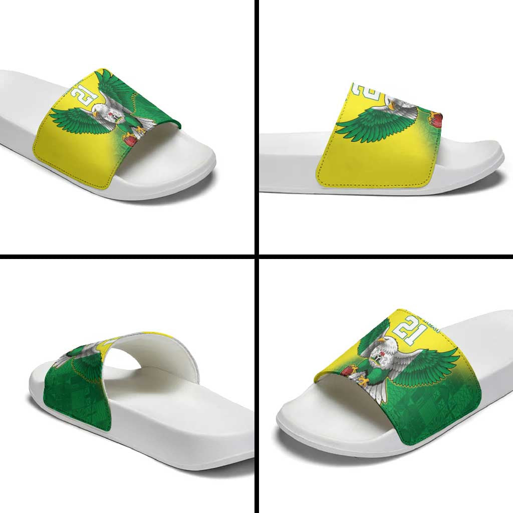 Nigeria Cricket Custom Slide Sandals Najeriya Angry Eagle Flag Motif LT9