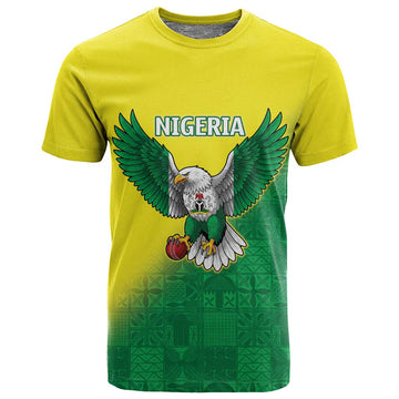 Custom Cricket African Nigeria T shirt Najeriya Angry Eagle Flag Motif LT9