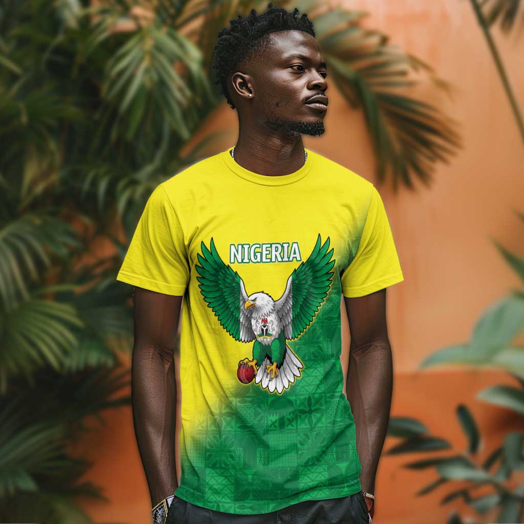 Custom Cricket African Nigeria T shirt Najeriya Angry Eagle Flag Motif LT9