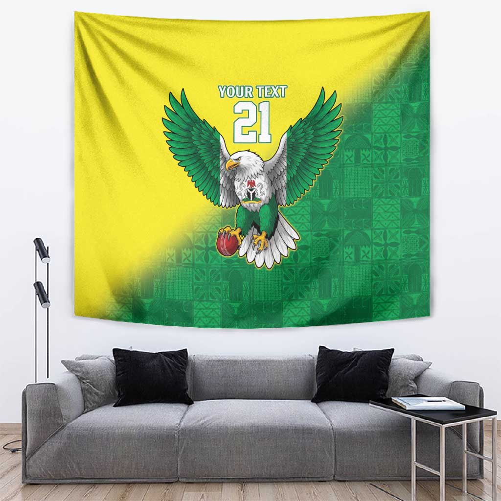 Custom Cricket African Nigeria Tapestry Najeriya Angry Eagle Flag Motif LT9