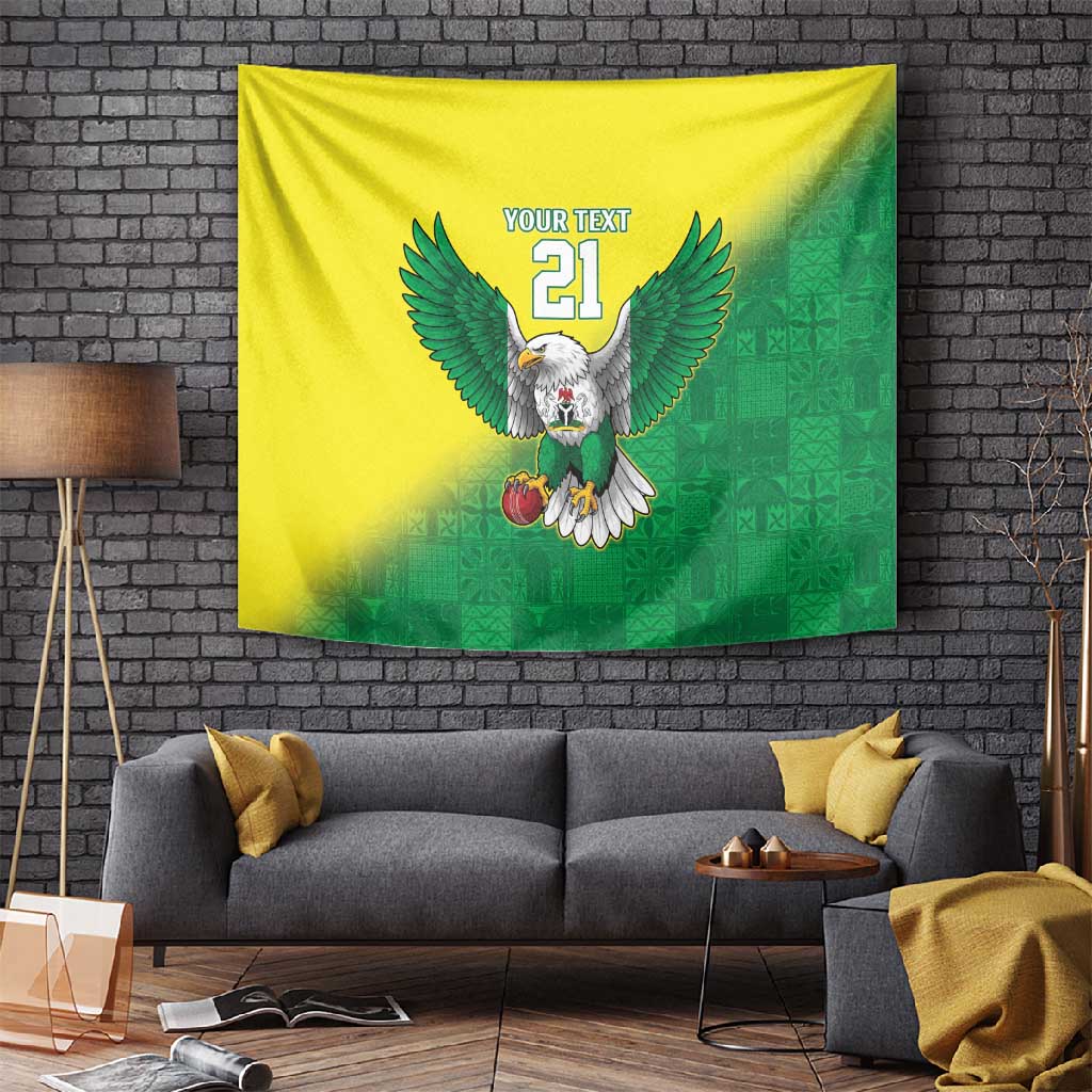 Custom Cricket African Nigeria Tapestry Najeriya Angry Eagle Flag Motif LT9