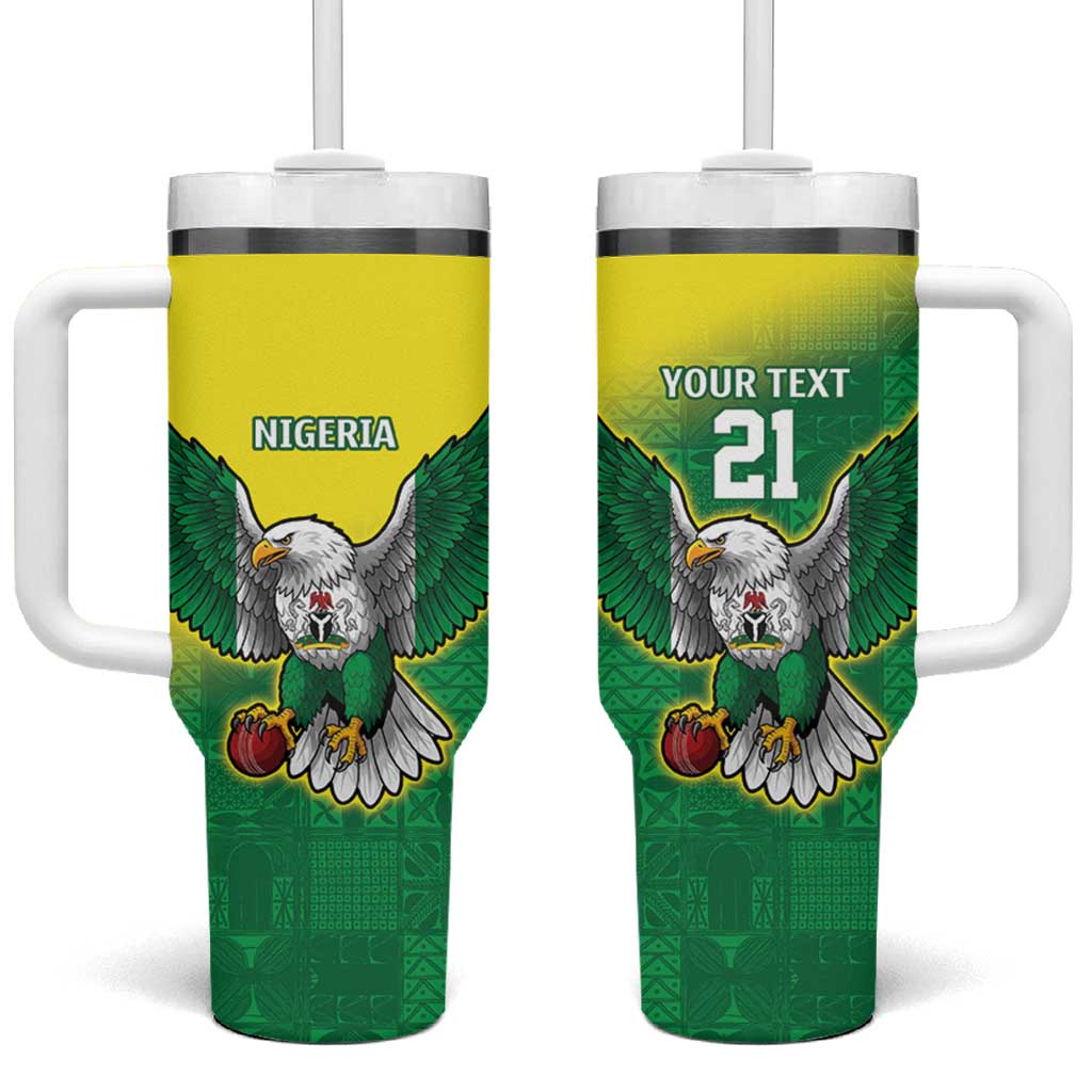 Custom Cricket African Nigeria Tumbler With Handle Najeriya Angry Eagle Flag Motif LT9