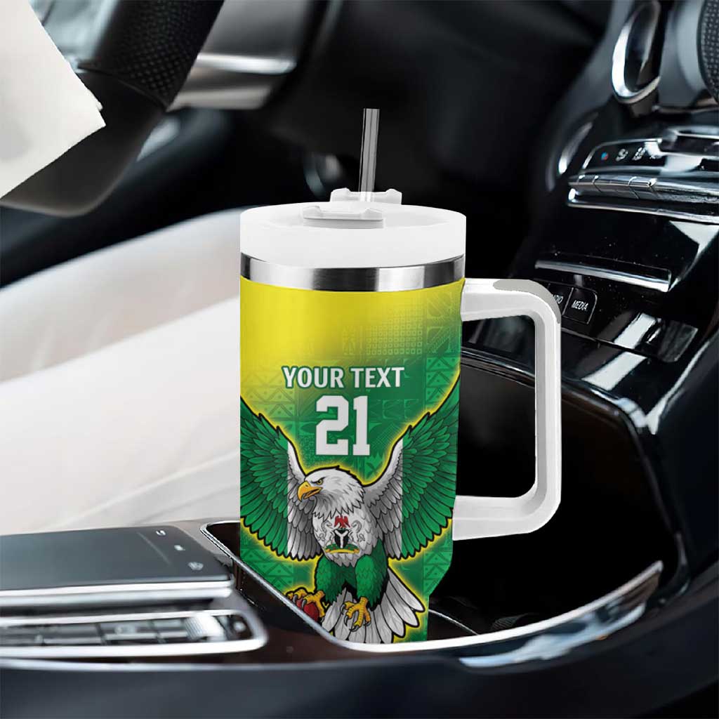 Custom Cricket African Nigeria Tumbler With Handle Najeriya Angry Eagle Flag Motif LT9