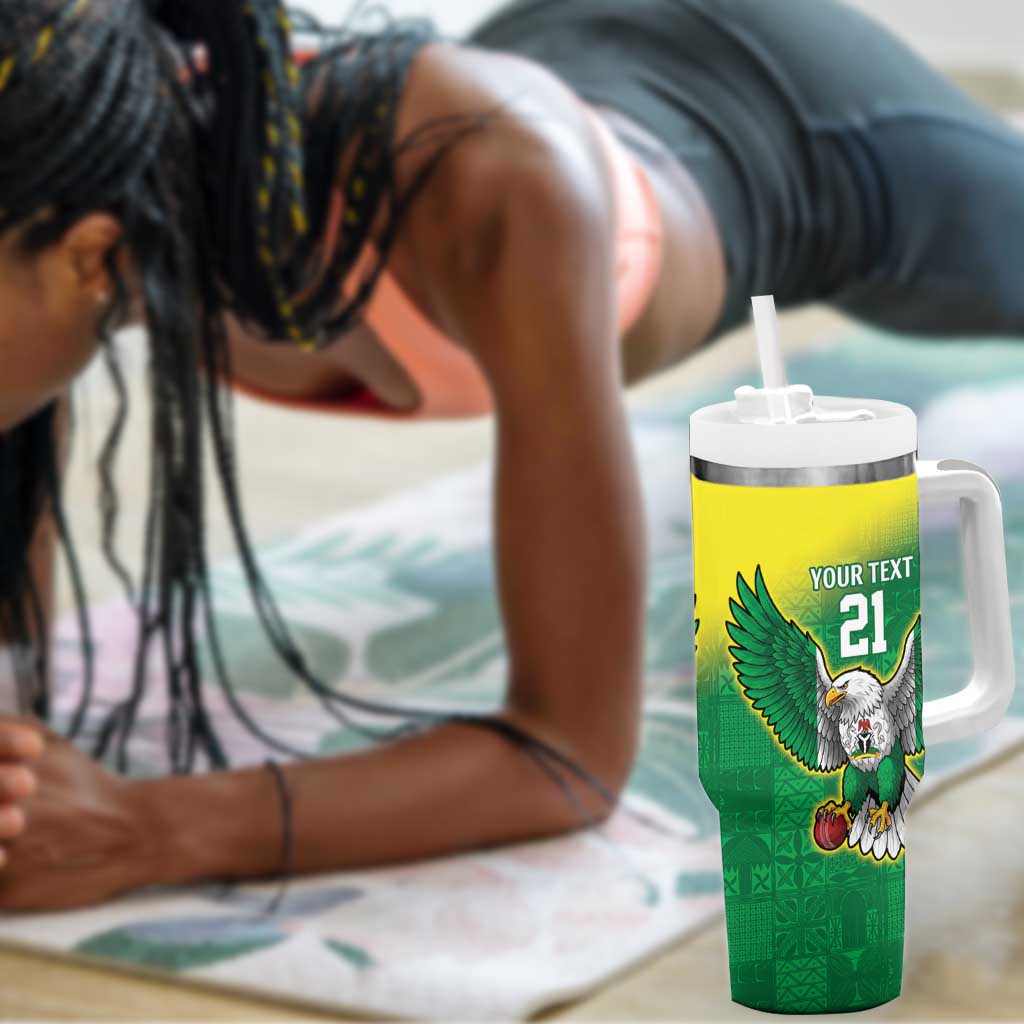 Custom Cricket African Nigeria Tumbler With Handle Najeriya Angry Eagle Flag Motif LT9