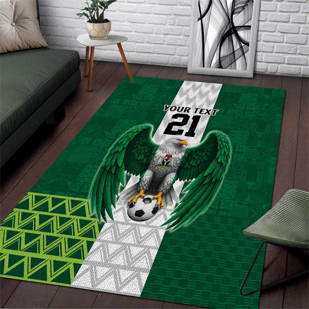 Custom Football African Nigeria Area Rug Retro Nigeria 20-21 Eagle Flag Motif LT9