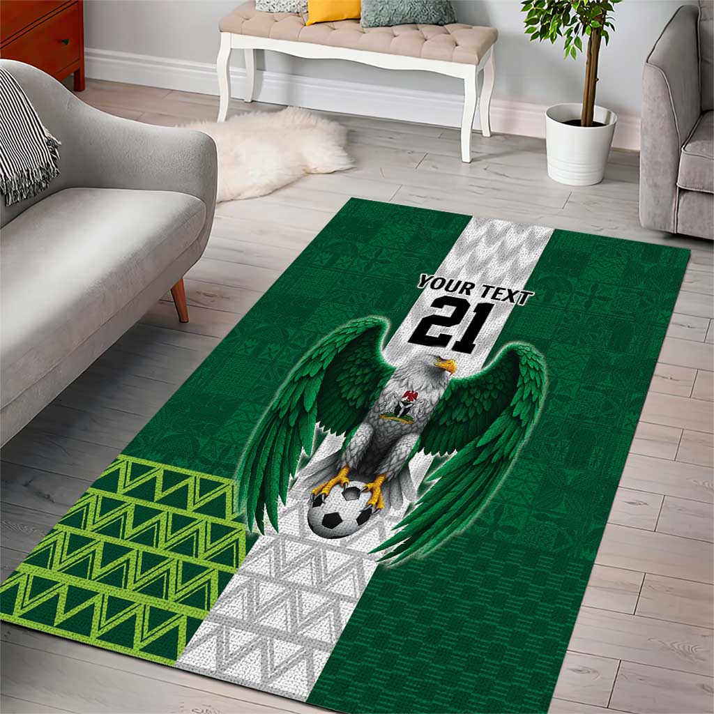 Custom Football African Nigeria Area Rug Retro Nigeria 20-21 Eagle Flag Motif LT9