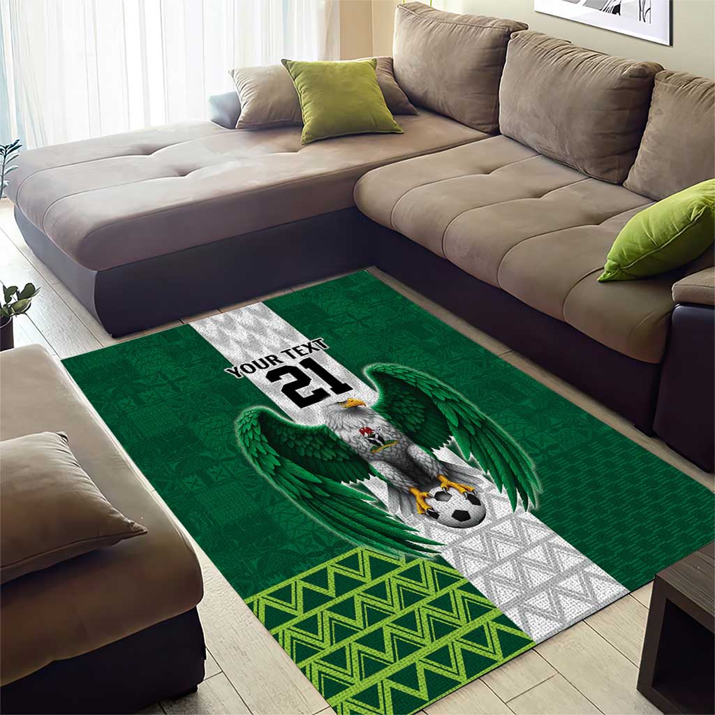 Custom Football African Nigeria Area Rug Retro Nigeria 20-21 Eagle Flag Motif LT9