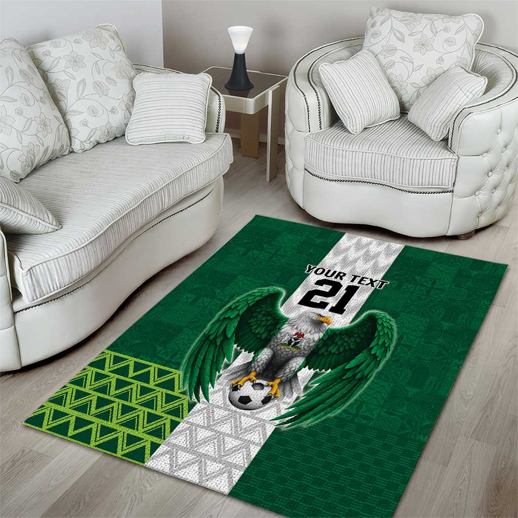 Custom Football African Nigeria Area Rug Retro Nigeria 20-21 Eagle Flag Motif LT9