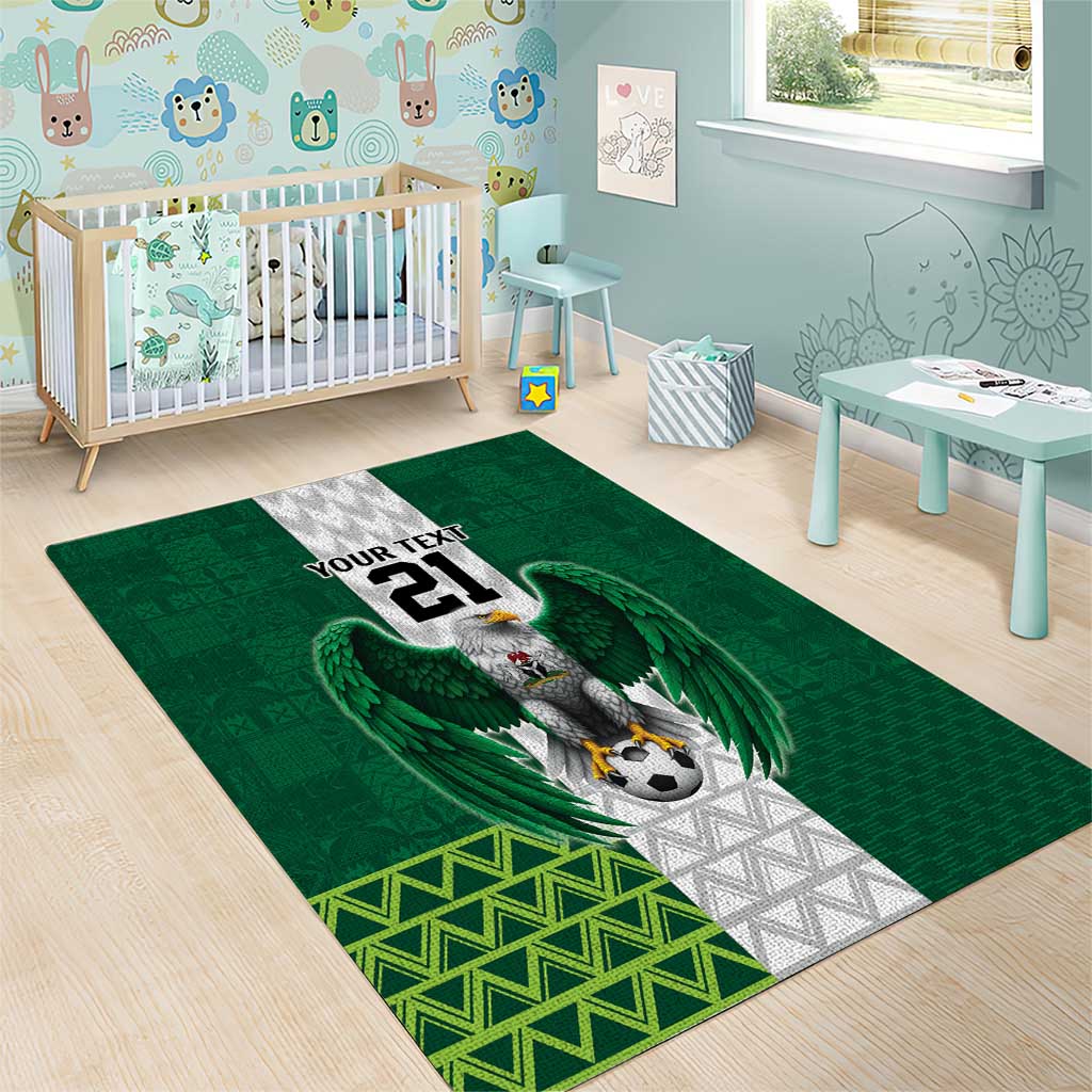 Custom Football African Nigeria Area Rug Retro Nigeria 20-21 Eagle Flag Motif LT9