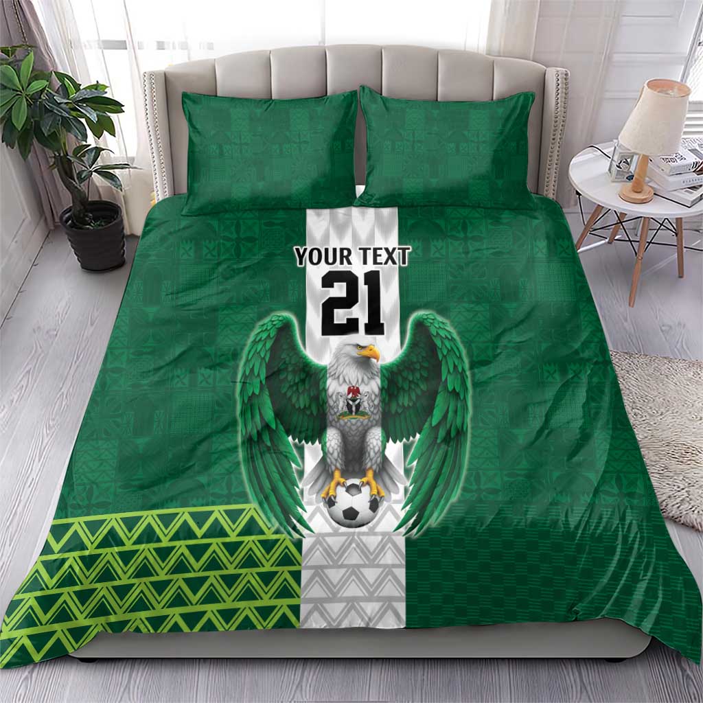Custom Football African Nigeria Bedding Set Retro Nigeria 20-21 Eagle Flag Motif LT9
