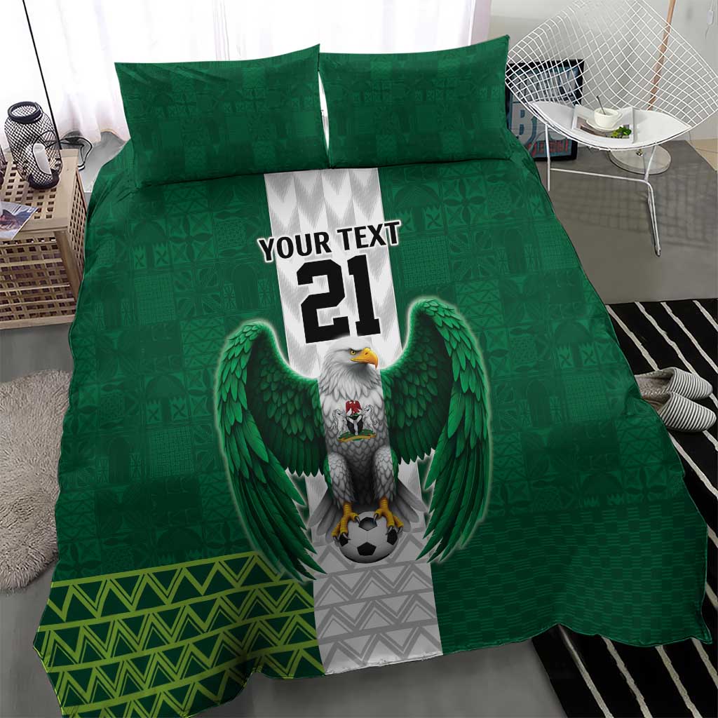 Custom Football African Nigeria Bedding Set Retro Nigeria 20-21 Eagle Flag Motif LT9