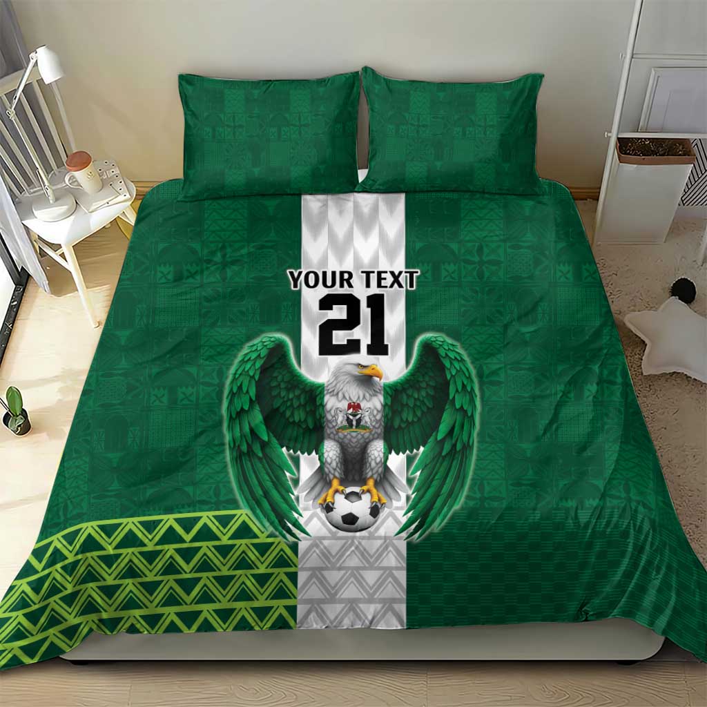 Custom Football African Nigeria Bedding Set Retro Nigeria 20-21 Eagle Flag Motif LT9